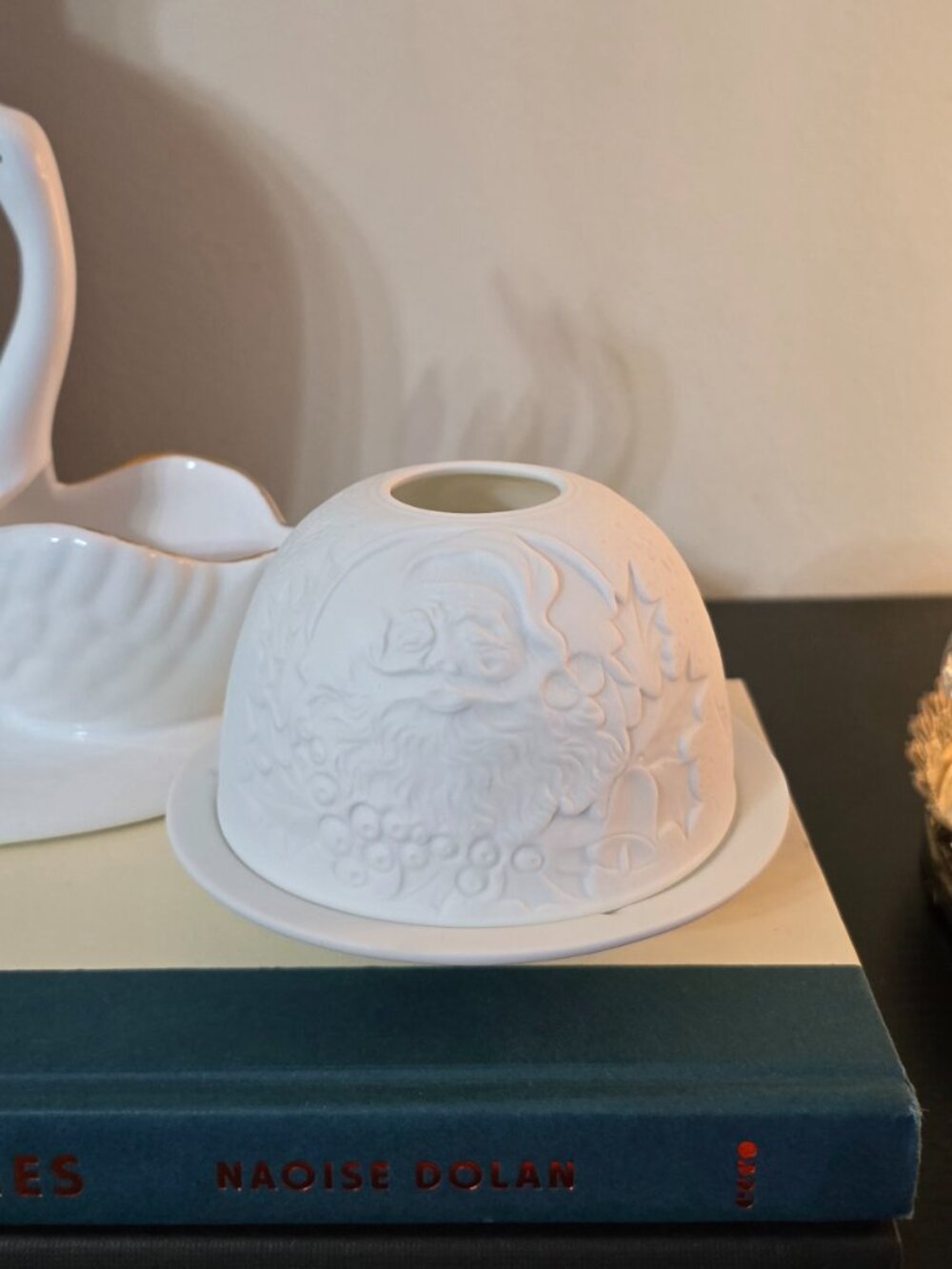 Vintage Porcelain Santa Claus Lithophane Candle Dome / Fairy Lamp - Picture 7 of 7